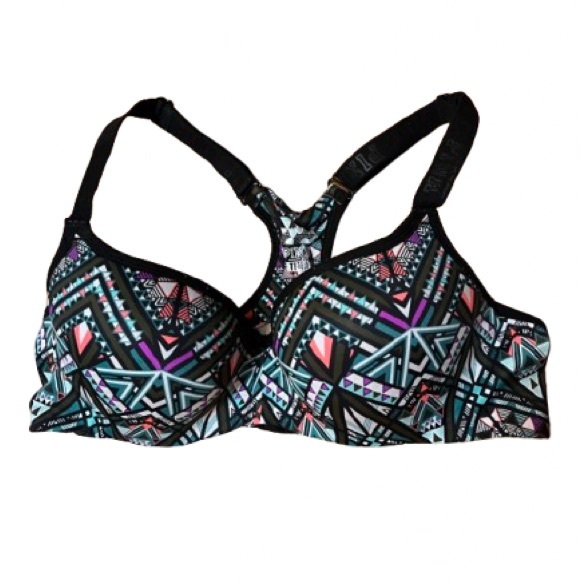 Victoria's Secret Other - PINK Victoria's Secret Ultimate Push Up Black and Pink Sports Bra Size Large A-C